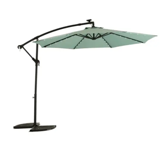 NicBex 10FT Pool Outdoor Waterproof Umbrella LED Patio Cantilever Umbrellas with Crank and Cross Base for Garden, Pool, Backyard, Patio image {10}
