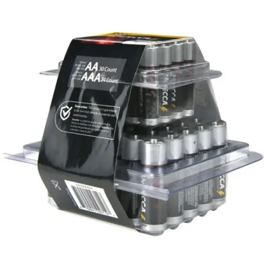 Impecca AA & AAA 54-Pack Platinum Alkaline Batteries Combo, Includes AAx30 & AAAx24 (54-Cells) image {4}