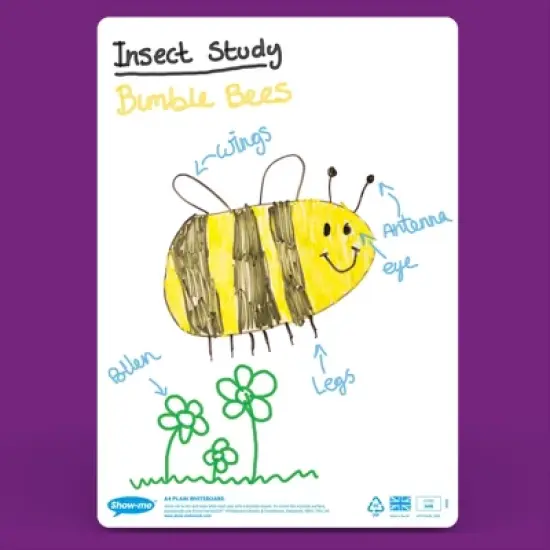 Show-me&reg; Bulk Box of 100 x A4 Plain/Plain Whiteboards, with Pens, Erasers, Cleaner image {5}