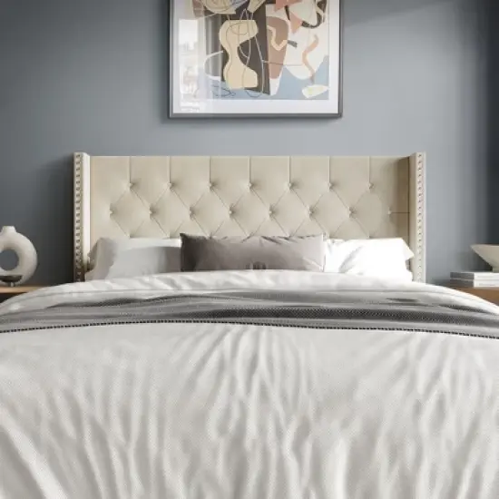 Home Design Gretna Tufted Upholstered Headboard image {1}