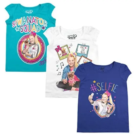 Nickelodeon Girl's 3-Pack Jojo Siwa Brightest Star Sparkly Graphic Tees For Kids image {4}