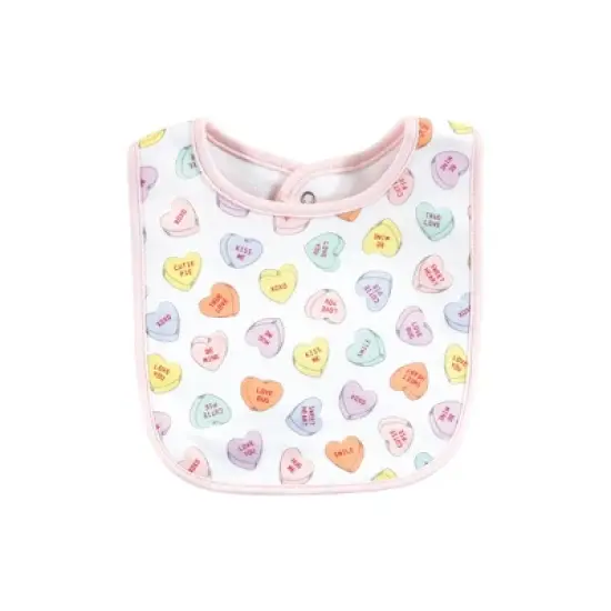 Hudson Baby Infant Girl Cotton Bib and Sock Set, Be Mine Valentine, One Size image {3}