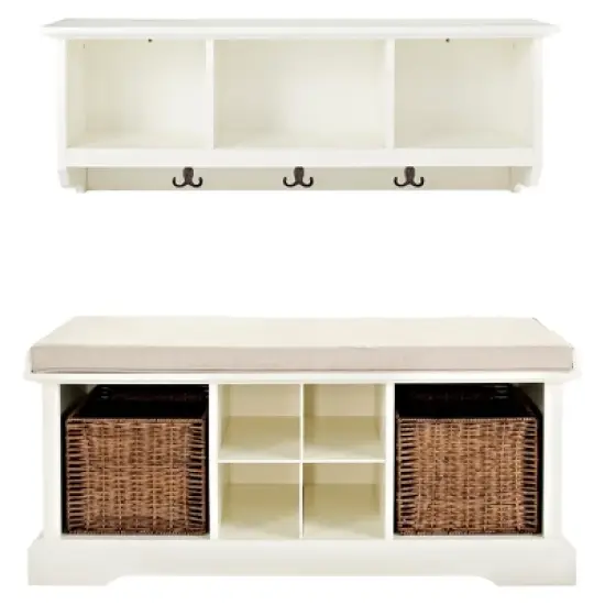 2pc Brennan Entryway Bench and Shelf Set - Crosley image {7}