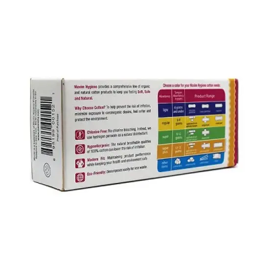 Maxim Non-Applicator Organic Super Plus Absorbency Tampons 16Ct image {1}