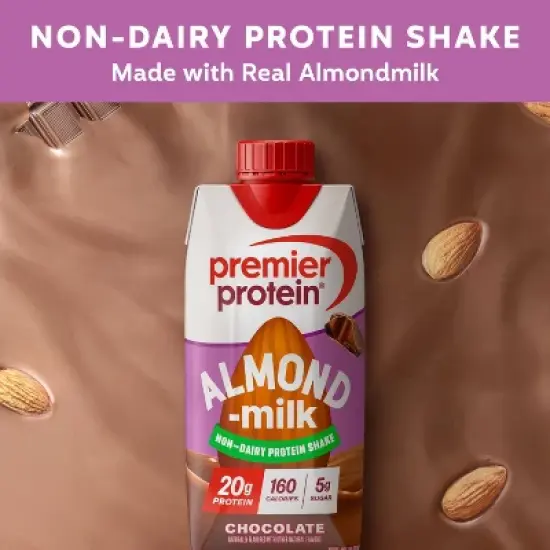 Premier Protein Almond Milk Shake - Chocolate - 11 fl oz/4pk image {3}