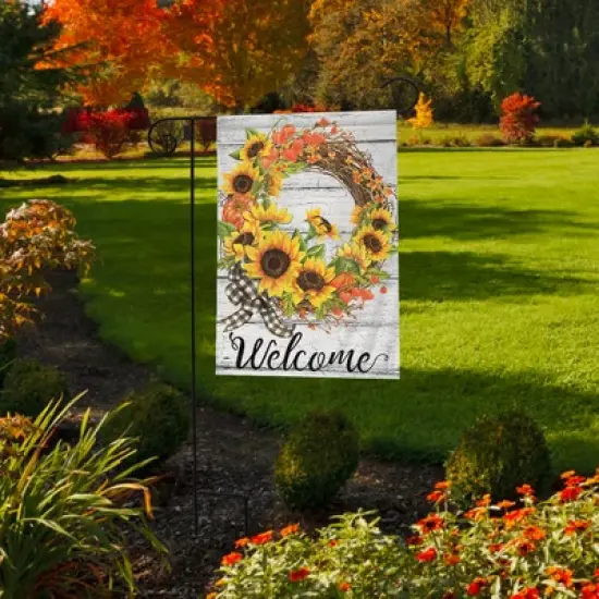 Briarwood Lane Garden Flag 12x18 For Outdoor Sunflower Fall Wreath Welcome For Fall Garden Flag Flags For Outside image {3}