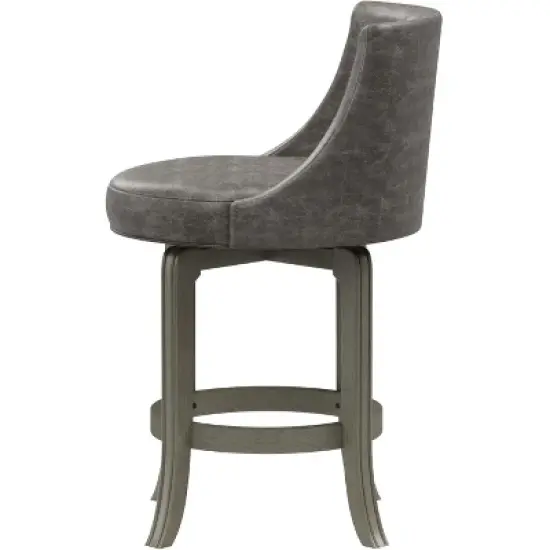 Napa Valley Wood Swivel Counter Height Barstool Aged Gray/Charcoal - Hillsdale Furniture image {5}