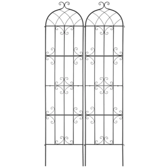 VEVOR Garden Trellis for Climbing Plants, 87 x 20 in, 2 Packs Rustproof Metal Garden Flower Trellis, Outdoor Climbing Rose Trellis Cucumbers Support image {8}