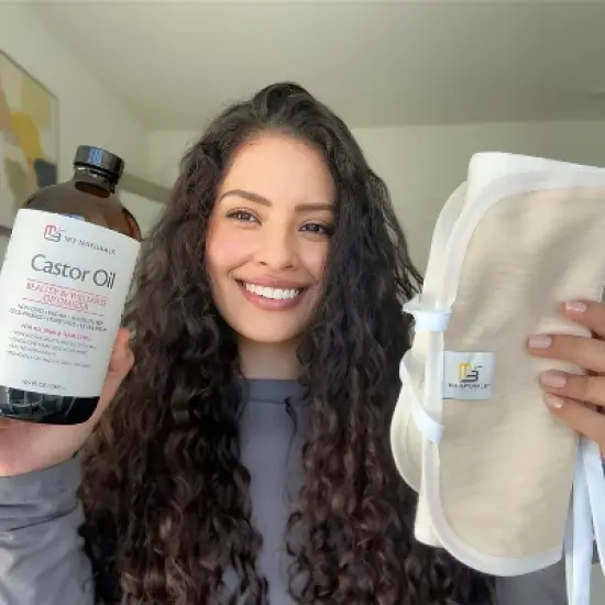 Castor Oil Wrap, Reusable Adjustable Wrap with Durable Lightweight Straps & Anti Leak Outer Layer, Stomach Wrap fot Detox, Beige, M3, 1ct image {5}