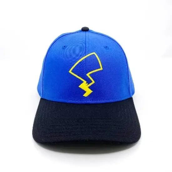 Pokemon Flex Fit Snapback Brimmed Hat - Pikachu Tail Lightning - Blue image {3}