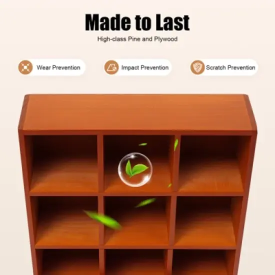 YIYIBYUS Wooden Storage Box Display Shelves with 2 Drawers Vintage Wooden Cabinet image {6}