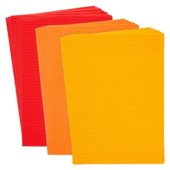 64 Pack Corrugated Cardboard Sheets for Arts and Crafts, School Projects, 8 Bright Colors, 8.3 x 11.8 in image {7}