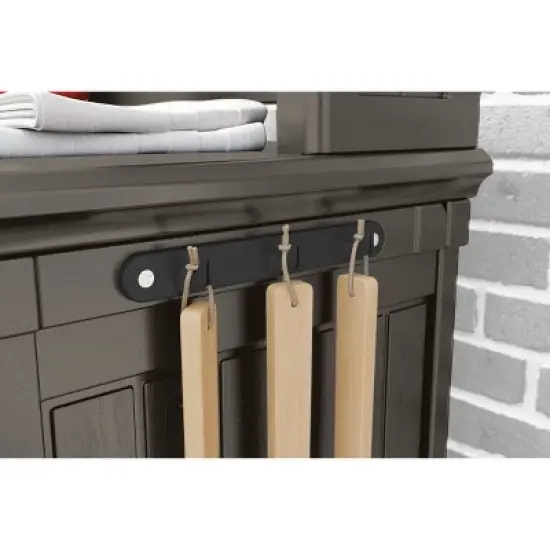 Suncast Patio Storage & Prep Station Stoney: Resin Outdoor Serving Cart with Galvanized Steel Hardware image {5}