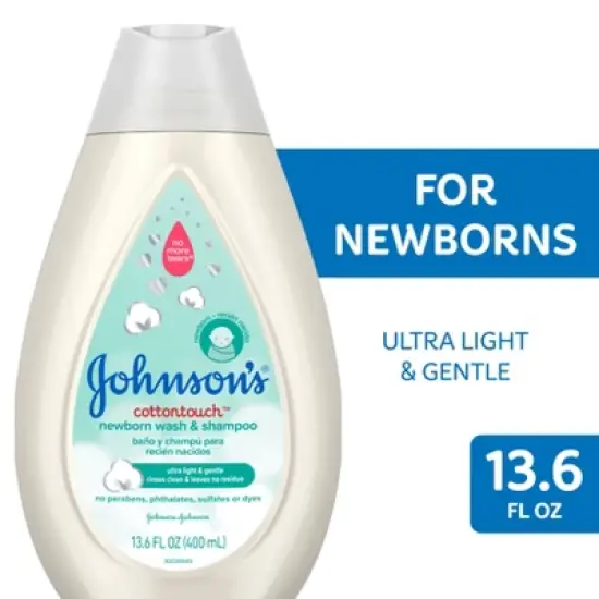 Johnson's Cotton Touch Wash & Shampoo - 13.6 fl oz image {1}