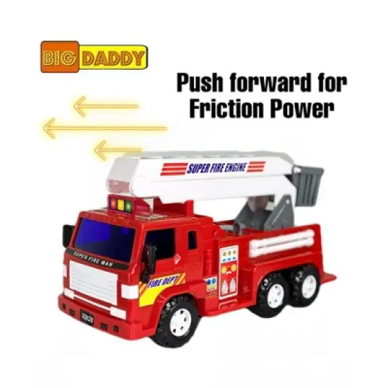 Big Daddy &ndash; Friction Powered Fire Fighting Rescuing Toy Truck with Extendable and Active Water Hose image {2}
