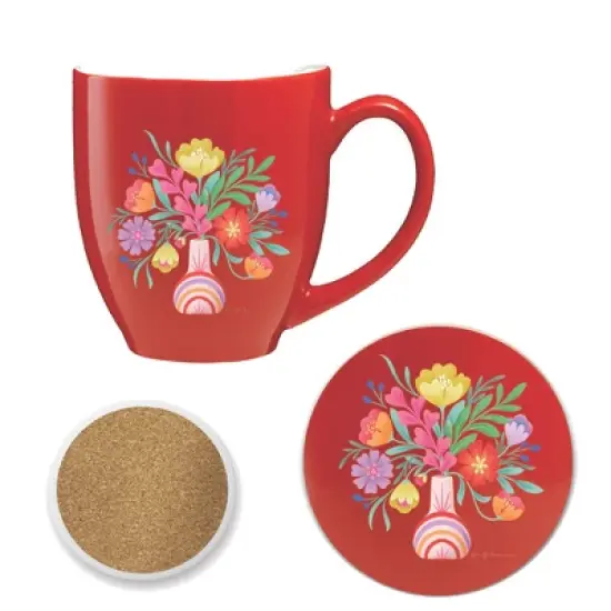 Courtside Market Bold Bouquet 16 oz Mug & Ceramic Coaster Set image {1}