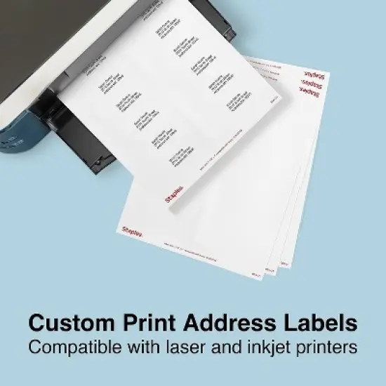 MyOfficeInnovations Laser/Inkjet Address Labels 1 1/3" x 4" White 14 Labels/Sheet 479878 image {3}