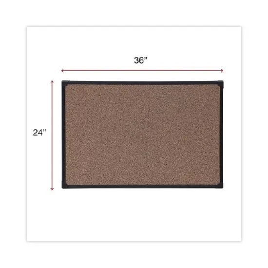 UNIVERSAL Tech Cork Board 36 x 24 Cork Black Plastic Frame 43022 image {2}