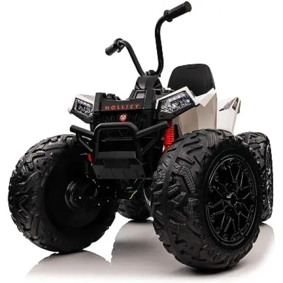 24V Kids ATV With 2 Seater, 4x200W Powerful Engine, Dual 7AH Batteries, Accelerator Handle, EVA Tires,  LED Lights & Music image {12}