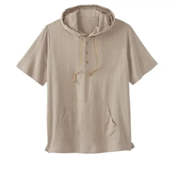 KS Island by KingSize Men's Big & Tall &trade; Gauze Short-Sleeve Hoodie image {4}