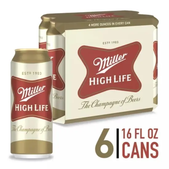 Miller High Life Beer - 6pk/16 fl oz Cans image {9}