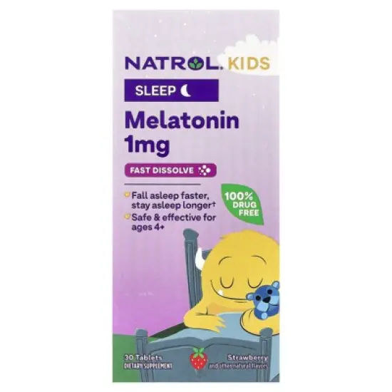 Natrol Kids, Melatonin, Ages 4+, Strawberry, 30 Tablets image {4}