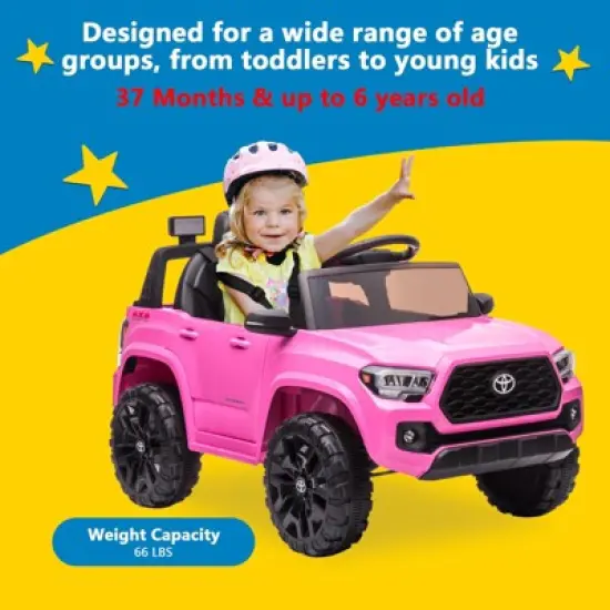 Officially Licensed Toyota Tacoma 12V Kids Ride-On Car with Parent Remote Control image {5}