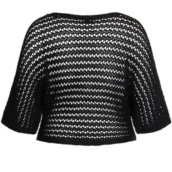 Women's Plus Size Cool Crochet Top - black | CITY CHIC image {4}