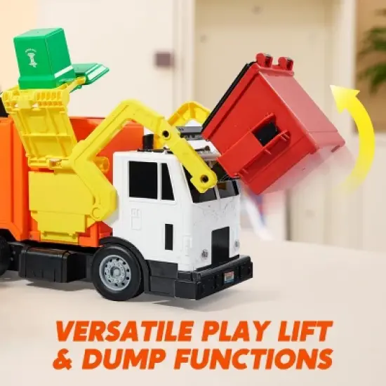 Garbage Truck Set, 16" Large Trash Truck Toys for Boys with Trash Can Lifter and Dumping Function, Toy Truck Birthday Gift for Boy Age 2-7 Years Old image {7}