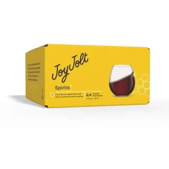 JoyJolt Spirits Stemless Wine Glasses for White or Red Wine - Set of 4 -15-Ounces image {7}