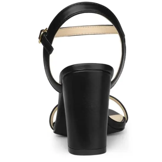 Allegra K Women's Slingback Chunky High Heels Sandals image {2}