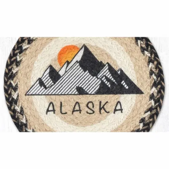 Earth Rugs Alaska Printed Round Jute Trivet 10"x10" Rustic Hot Pad image {1}