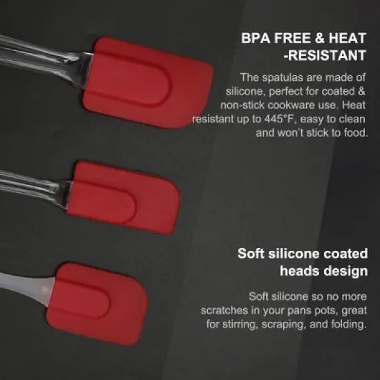 Unique Bargains Flexible Heat Resistant Non-scratch Non Stick Spatula 3 Pcs image {2}