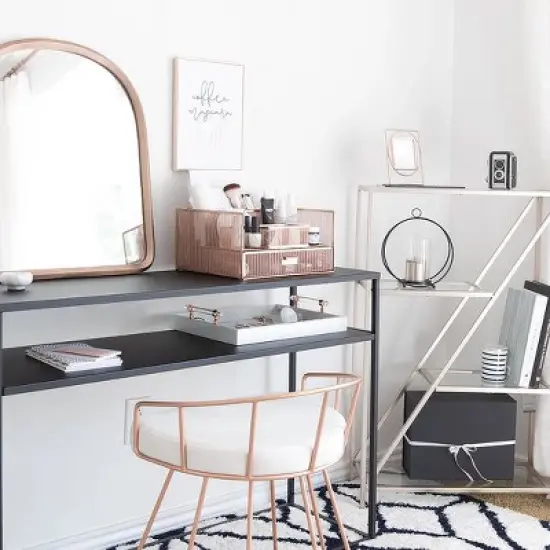 Blu Monaco Large Rose Gold Desk Organizer with 12 Compartments & Drawer - Office Supplies & File Holder, Desk Storage & Workspace Organizer image {1}