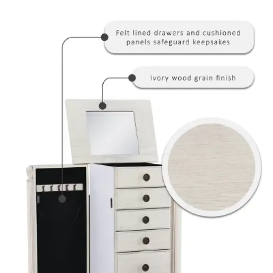 Obrecht Jewelry Armoire Off White - Powell Company image {4}