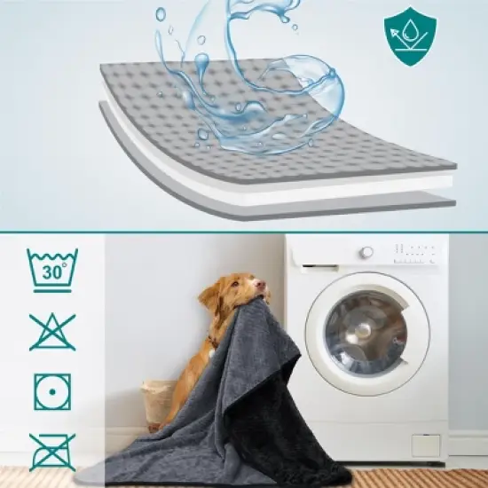 PetAmi Waterproof Dog Blanket, Leakproof Fleece Throw for Pet Cat Puppy Kitten, Reversible Washable Soft Plush Cover image {3}