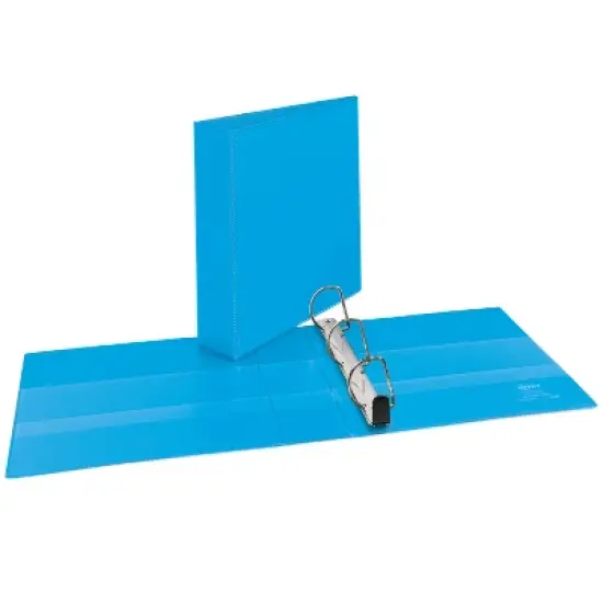 Avery Nonstick Heavy-Duty View 3 Ring Binder, 2" One Touch Slant Rings, 1 Light Blue Binder (05501) image {1}