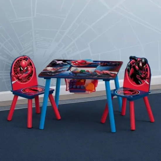 Delta Children Spider-Man Kids' Table and Chair Set with Storage (2 Chairs Included) - Greenguard Gold Certified - 3ct image {1}