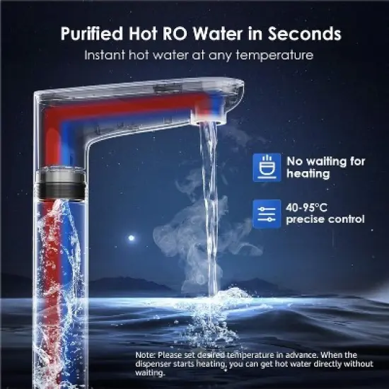 Waterdrop Reverse Osmosis System, Instant Hot Water Dispenser, 600 GPD image {5}