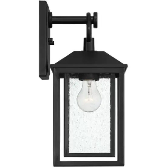 Franklin Iron Works Califa Mission Outdoor Wall Light Fixture Black Metal 15 1/4" Clear Seedy Glass for Post Exterior Barn Deck House Porch Yard Patio image {6}