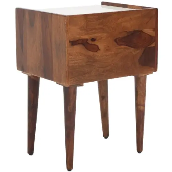 Marion 1 Drawer Nightstand - NST3700 - Walnut/White - Safavieh image {5}