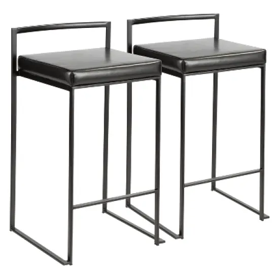Set of 2 26" Fuji Contemporary Counter Height Barstools - LumiSource image {12}