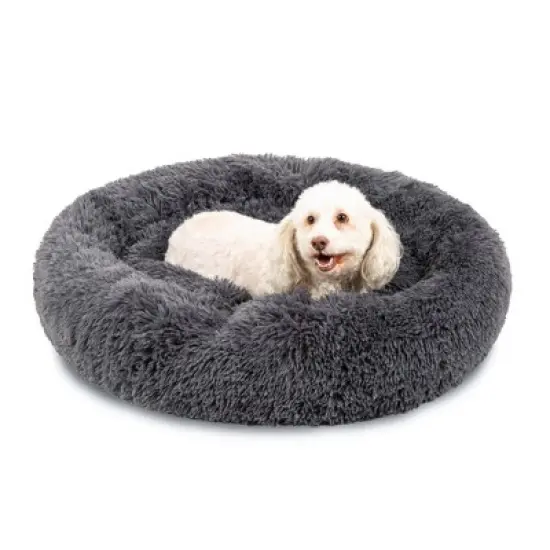 Best Choice Products 36in Dog Bed Self-Warming Plush Shag Fur Donut Calming Pet Bed Cuddler image {7}