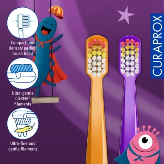 Curaprox CS 5460 Kids Superheroes Edition 2024, 2 pcs, Ultra Soft & Gentle Toothbrush for Kids image {5}