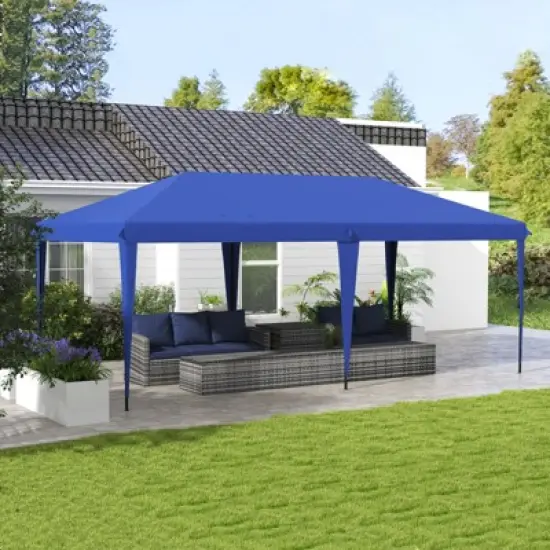 DSVIMOY 10'*20' Pop Up Canopy Tent, Outdoor Instant Gazebo Sun Shade Shelter for Catering, Wedding, Blue, 230.4"*116.4"*106.8" image {5}