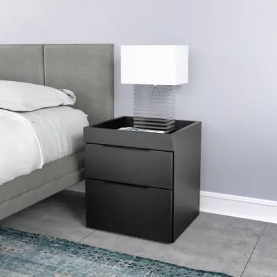 Carter Modern Double Drawer Nightstand - Eco Dream image {6}