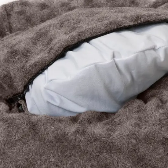 FurHaven Deep Dish Curly Fur Plush Donut Dog Bed image {3}