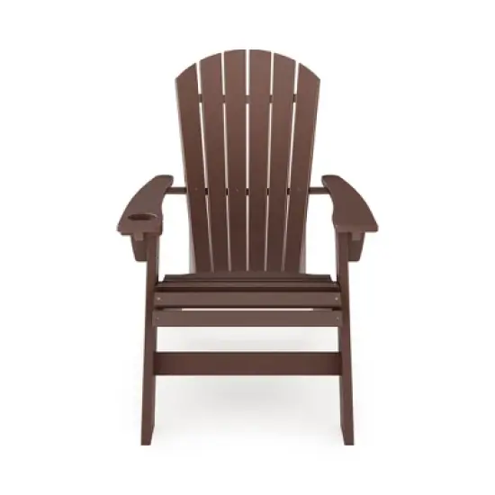Brown Adirondack Chair &uml;C Sturdy HDPE Poly Lumber for Poolside, Patio, and Garden Relaxation image {1}