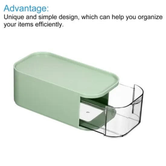 Unique Bargains Desktop Storage Drawer Plastic Stackable Desk Organizer Makeup Brush Stationery Box for Office image {3}