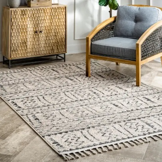nuLOOM Akua Bands Tassel Area Rug image {1}